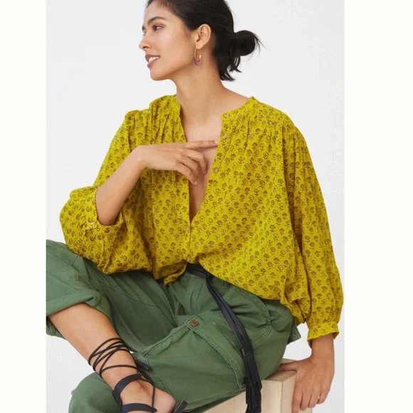 NWT Anthropologie Pilcro The Sidney Printed Batwing Blouse 2X - Picture 2 of 10